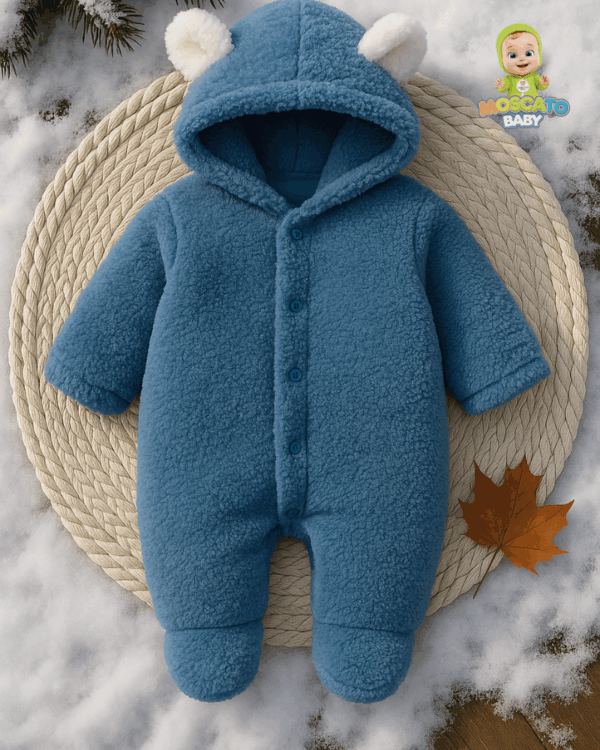 Macacão para Bebê de Pelúcia com Capuz de Ursinho - Imagem 27
